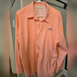 Women's XXL Columbia Peach Long-Sleeve PFG Shirt